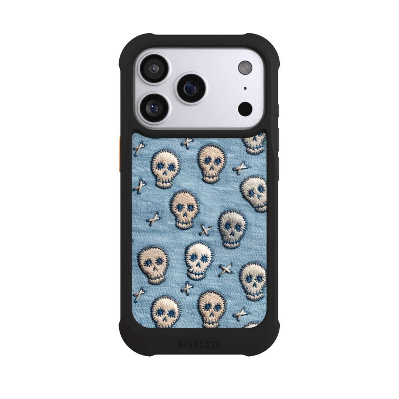 iPhone 17 Pro NIVOmax Skulls on Jeans Pattern