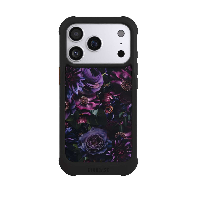 iPhone 17 Pro NIVOmax Dark Purple Flowers