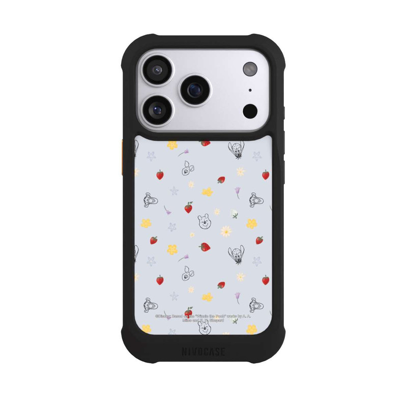 iPhone 17 Pro NIVOmax Winnie Puuh und Freunde Erdbeer Muster Blau