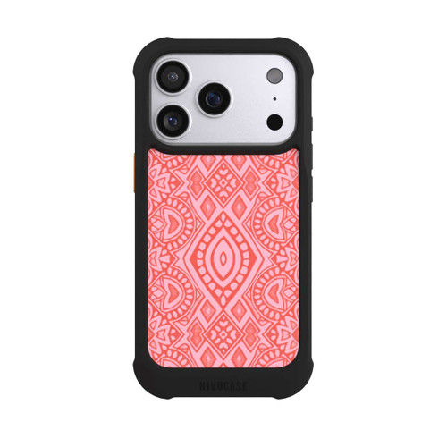 Apple iPhone 17 Pro NIVOmax Boho Geometric Intricate Tribal Design in Shades of Pink