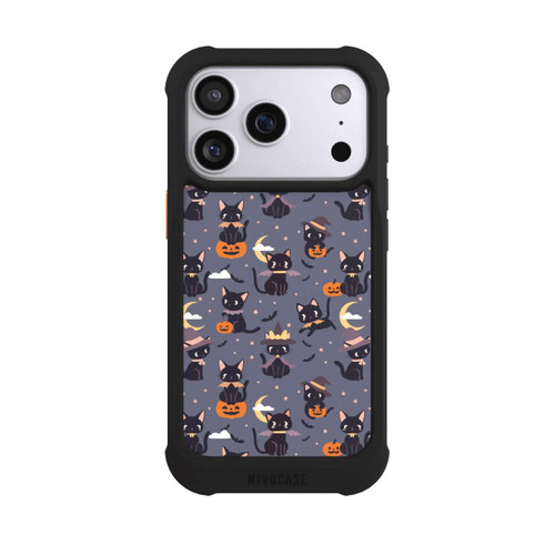 Apple iPhone 17 Pro NIVOmax Cute Halloween Witch Cats and Pumpkins