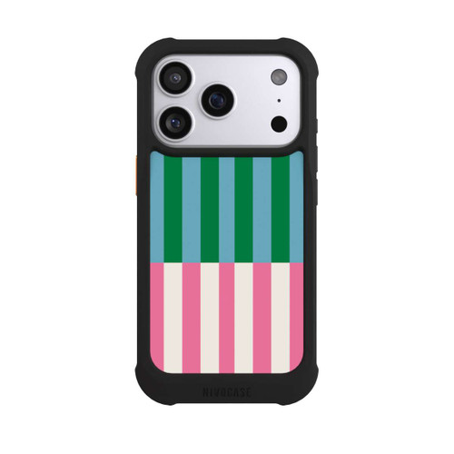 Apple iPhone 17 Pro NIVOmax Motif Rayé Vert Rose