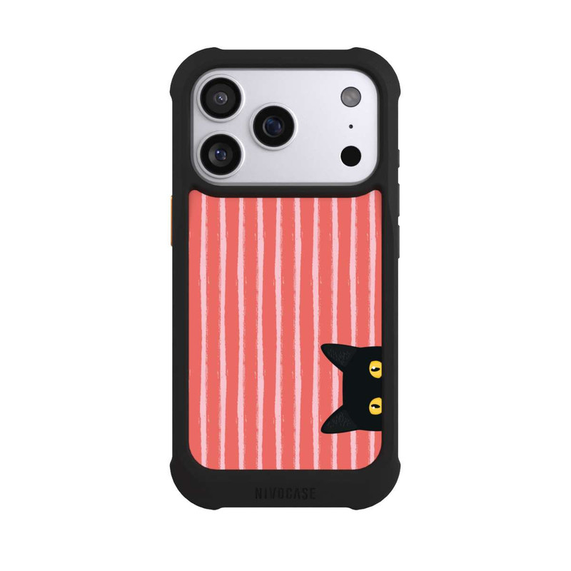 iPhone 17 Pro NIVOmax Schwarze Katze Gestreift Orange
