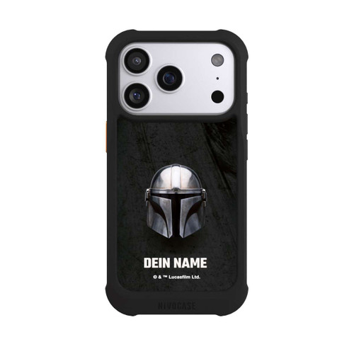 Apple iPhone 17 Pro NIVOmax Star Wars Mandalorian Black Helmet customisable