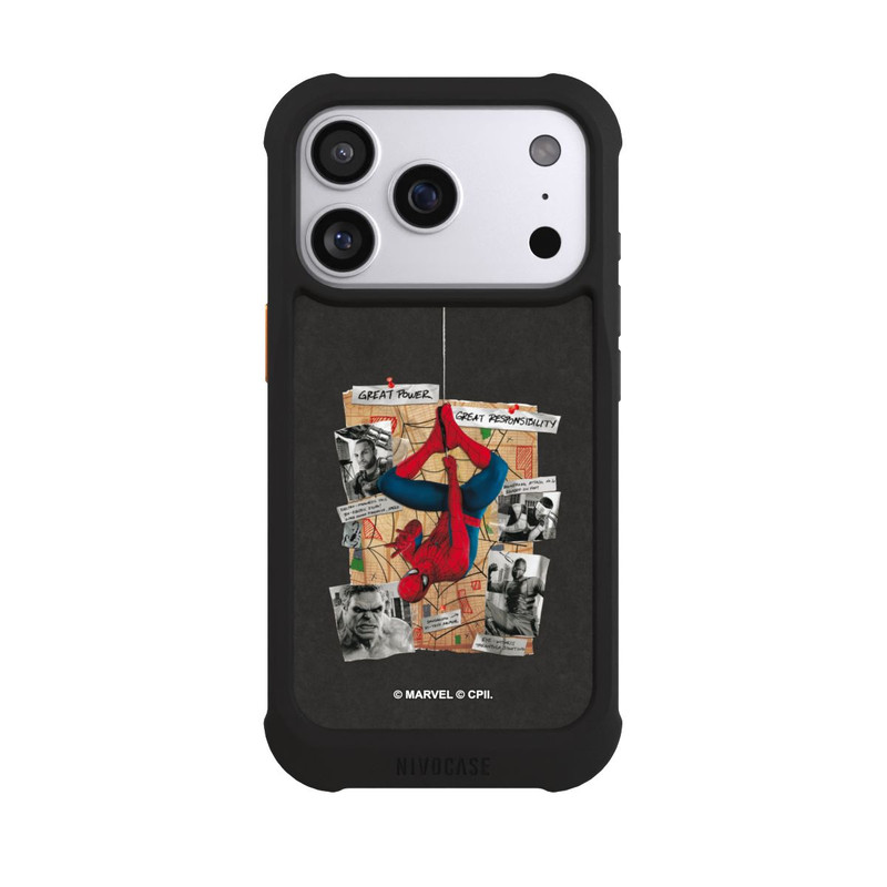 iPhone 17 Pro NIVOmax Spider-Man Investigation Board