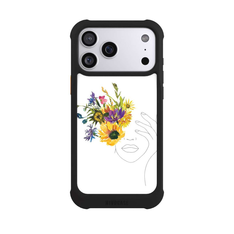 iPhone 17 Pro Max NIVOmax Line Art Frau Sonnenblumen