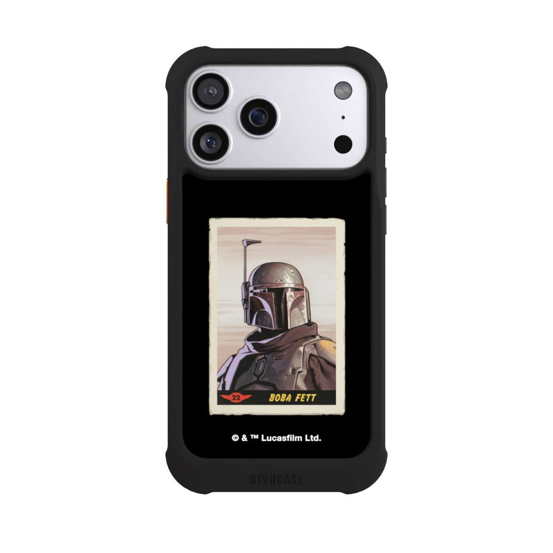 iPhone 17 Pro Max NIVOmax Boba Fett Badges Black Background
