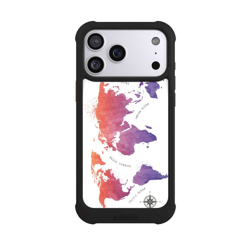 iPhone 17 Pro Max NIVOmax Worldmap (Watercolor) white