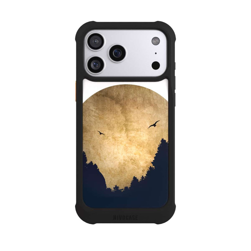 iPhone 17 Pro Max NIVOmax Zwei Vögel vor Mond