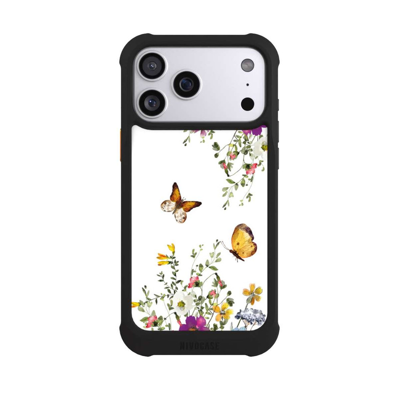 iPhone 17 Pro Max NIVOmax Schmetterlinge und bunte Blumen