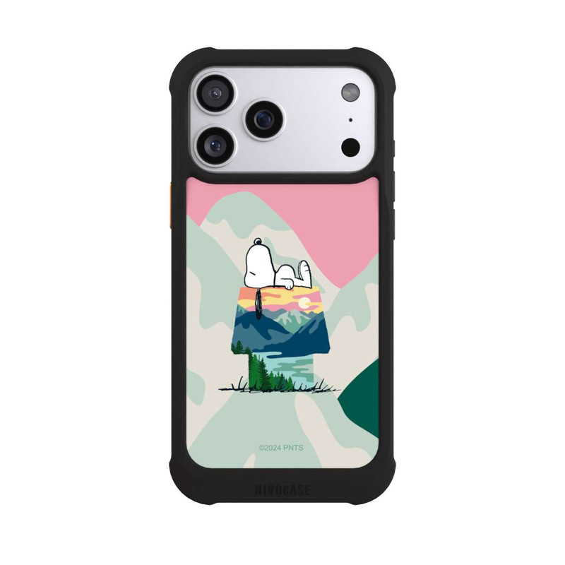 iPhone 17 Pro Max NIVOmax Snoopy à l'extérieur