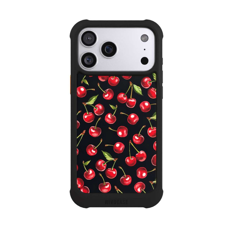 iPhone 17 Pro Max NIVOmax Cherry Pattern Black with AI