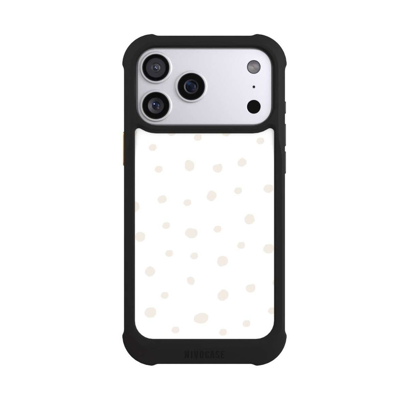 iPhone 17 Pro Max NIVOmax Punktmuster Weiß Braun