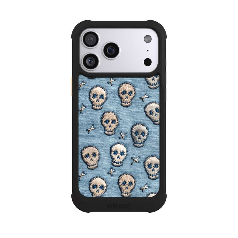 iPhone 17 Pro Max NIVOmax Skulls on Jeans Pattern