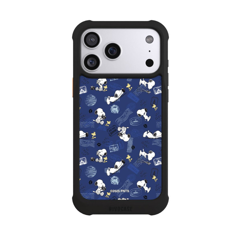 iPhone 17 Pro Max NIVOmax Peanuts Travel Stamps Pattern Blue