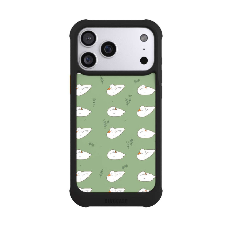 iPhone 17 Pro Max NIVOmax Cartoon Entenmuster grün