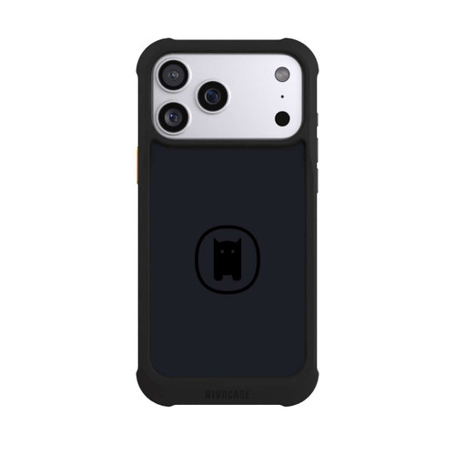 Apple iPhone 17 Pro Max NIVOmax Nivocase Logo Gross Schwarz Grau 