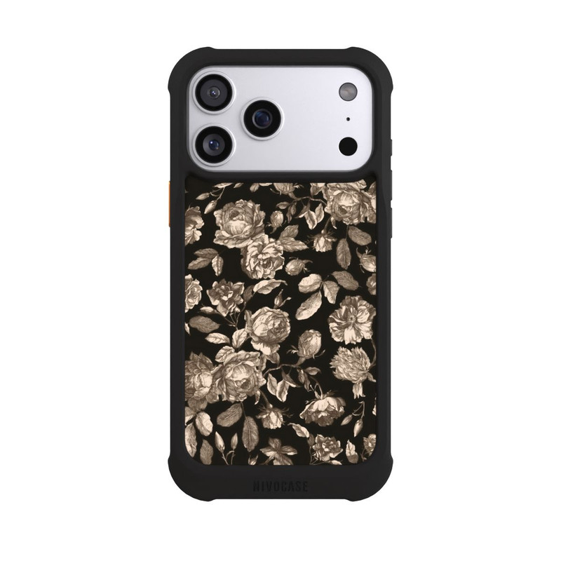 iPhone 17 Pro Max NIVOmax Toile fleurs foncées