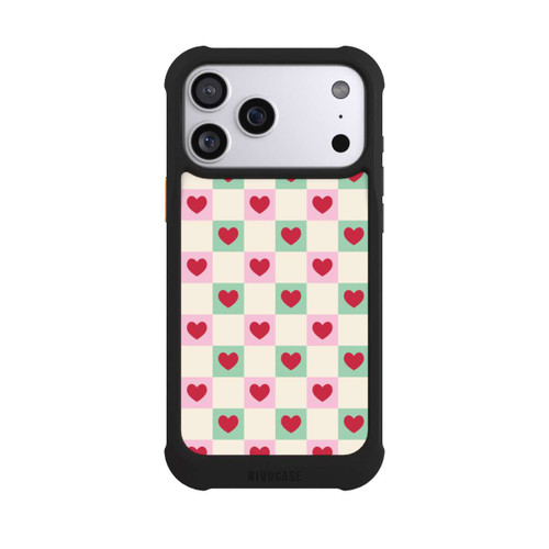 Apple iPhone 17 Pro Max NIVOmax Karomuster Herzen Rosa und Grün Valentinstag