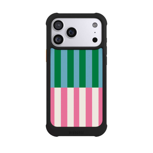 Apple iPhone 17 Pro Max NIVOmax Streifenmuster Grün Rosa