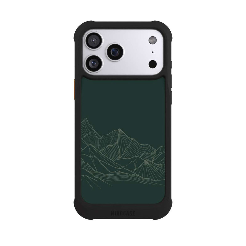 iPhone 17 Pro Max NIVOmax Berg Line Art Grün