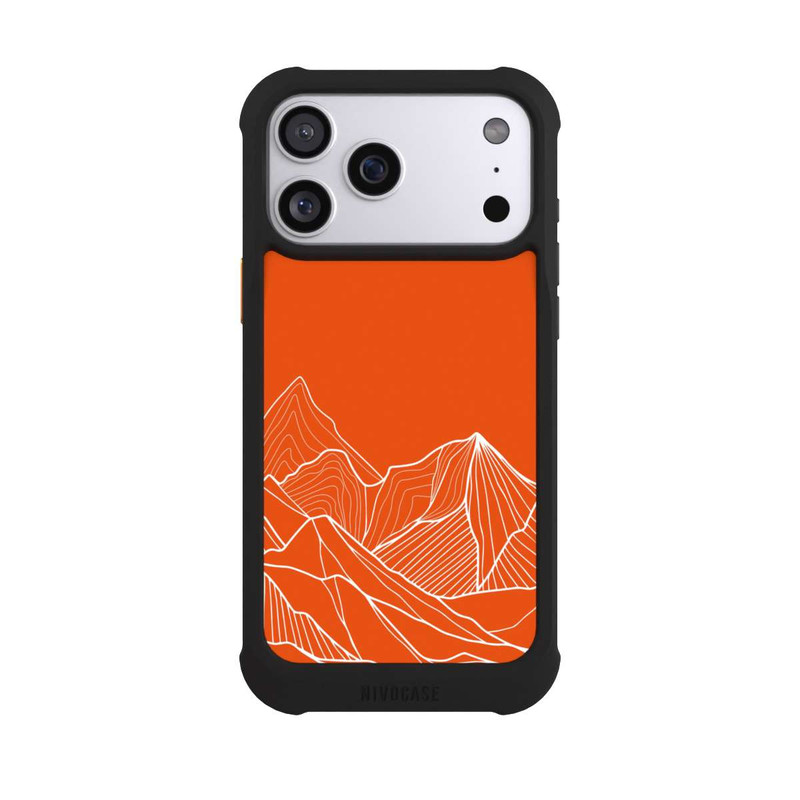 iPhone 17 Pro Max NIVOmax Dessin de contour de montagne orange