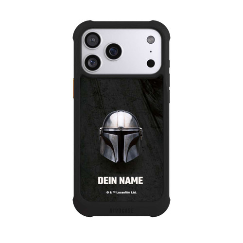 Apple iPhone 17 Pro Max NIVOmax Star Wars Mandalorian Black Helmet personnalisable