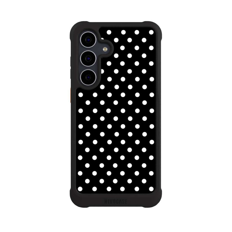 Galaxy S25 FE NIVOmax Confettis blancs sur fond noir