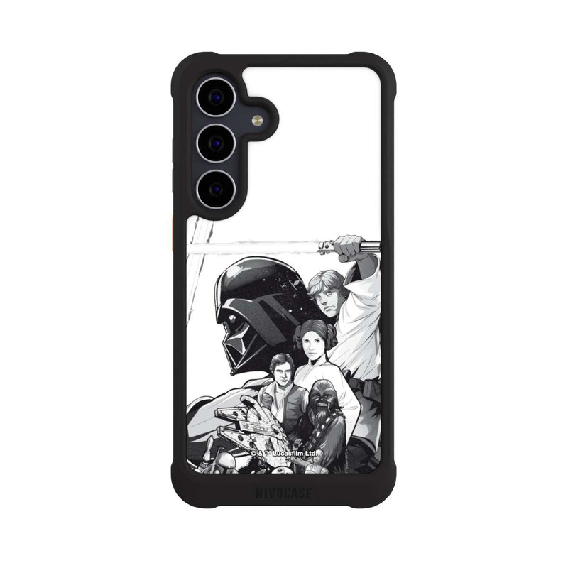 Galaxy S25 FE NIVOmax StarWars Charaktere - Schwarz-Weiß