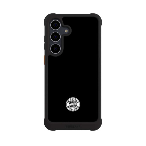 Samsung Galaxy S25 FE NIVOmax Klassisches FCB Logo Klein - Weiß auf Schwarz