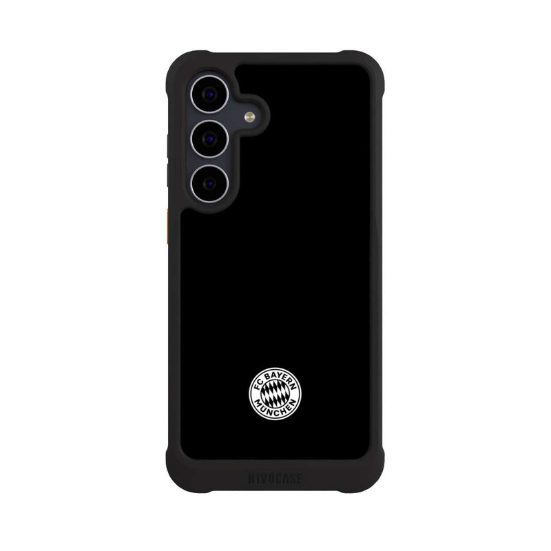 Galaxy S25 FE NIVOmax Klassisches FCB Logo Klein - Weiß auf Schwarz