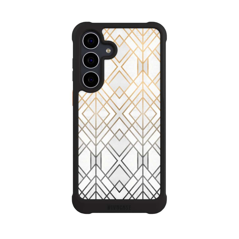 Galaxy S25 FE NIVOmax Gold and Grey Geo Print