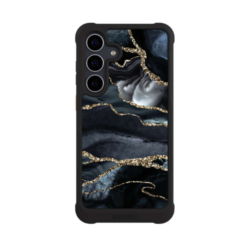 Samsung Galaxy S25 FE NIVOmax Dunkler Marmor Gold Glitzerlook