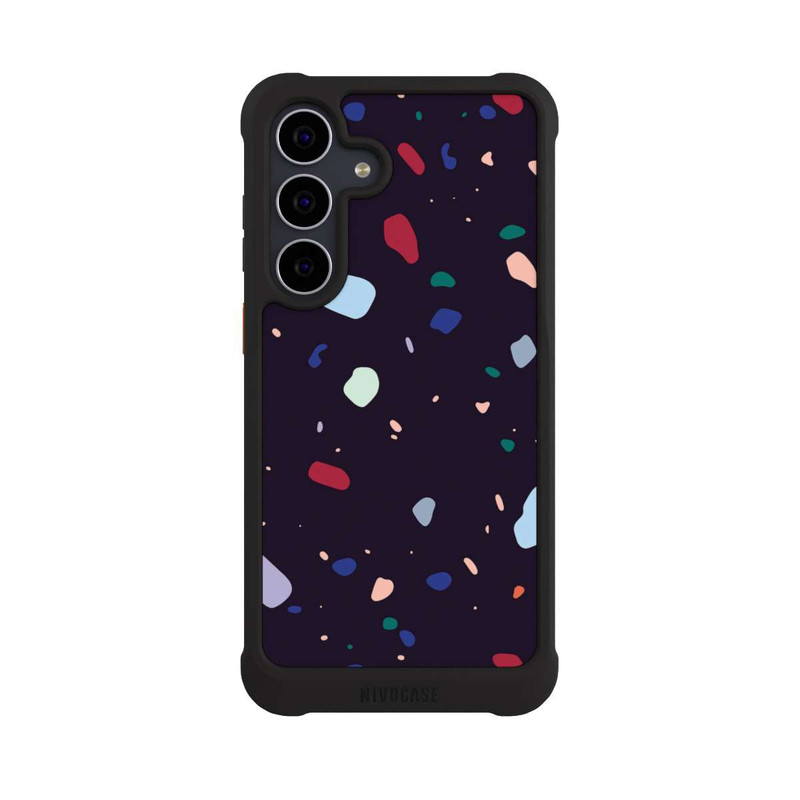 Galaxy S25 FE NIVOmax Moderner dunkel abgerundeter Terrazzo