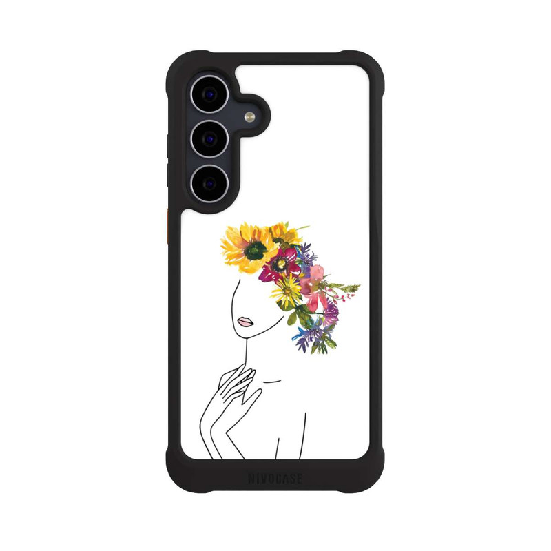 Galaxy S25 FE NIVOmax Line Art Woman flowercrown