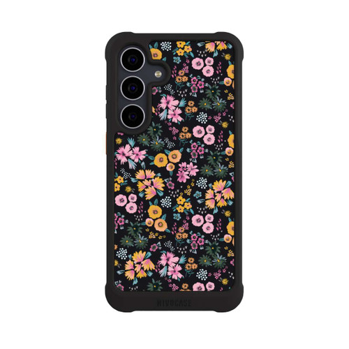 Samsung Galaxy S25 FE NIVOmax Kleine bunte Blumen Schwarz 2