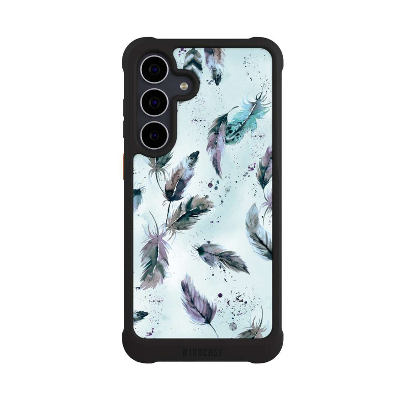 Galaxy S25 FE NIVOmax Magische Federn Sanftes Blau