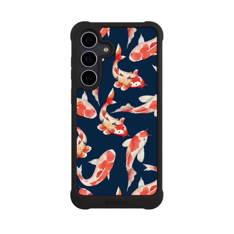 Galaxy S25 FE NIVOmax Koi auf blauem Hintergrund