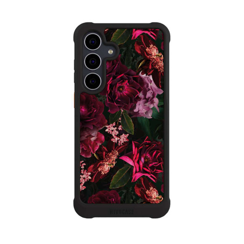Samsung Galaxy S25 FE NIVOmax Dunkelrote und rosa Blüten