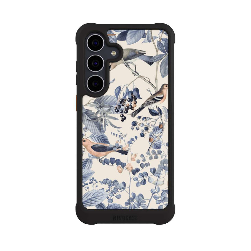 Galaxy S25 FE NIVOmax Vögel und Beeren in Beige