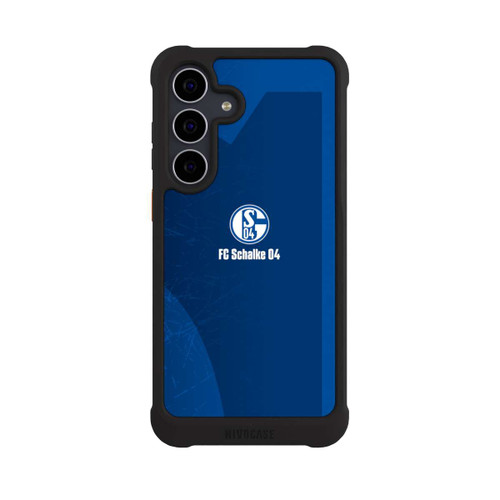 Samsung Galaxy S25 FE NIVOmax Schalke 04 Blauer Hintergrund Mit Logo