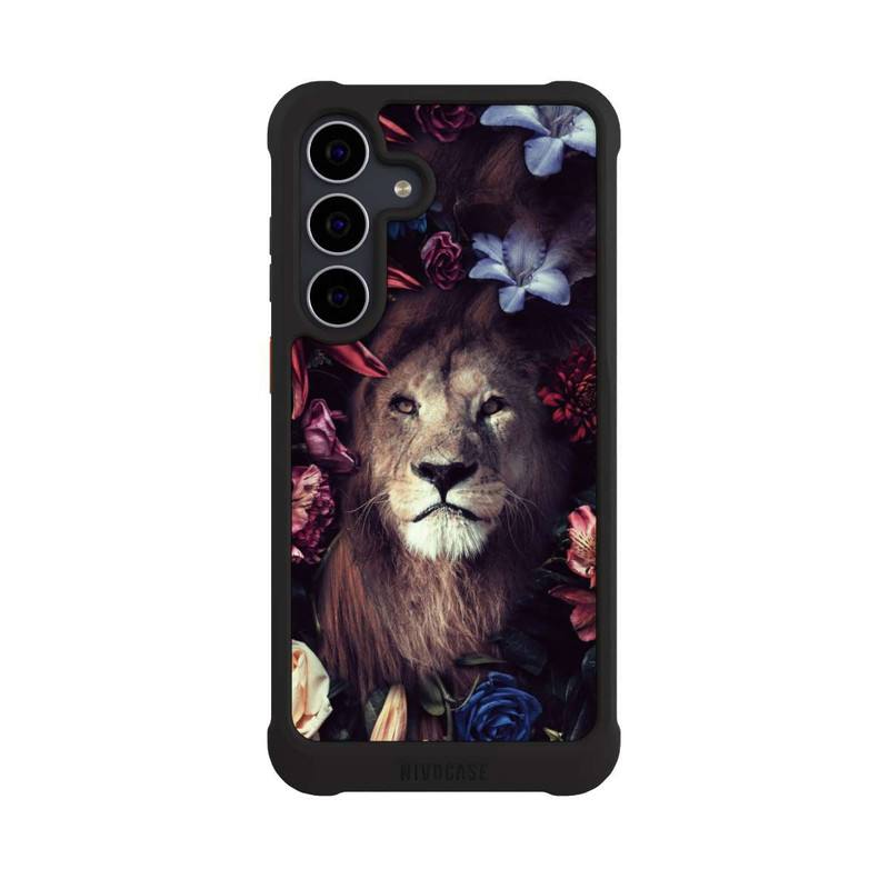 Galaxy S25 FE NIVOmax Löwe Blumenrahmen