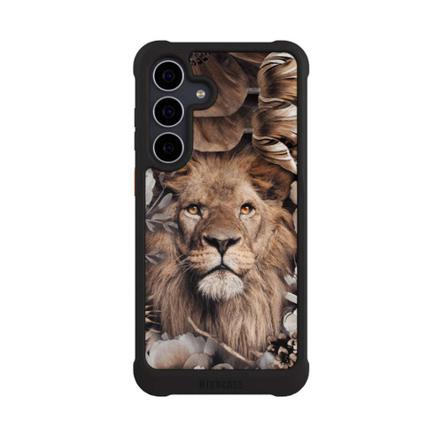 Samsung Galaxy S25 FE NIVOmax Löwe Blumenrahmen Beige