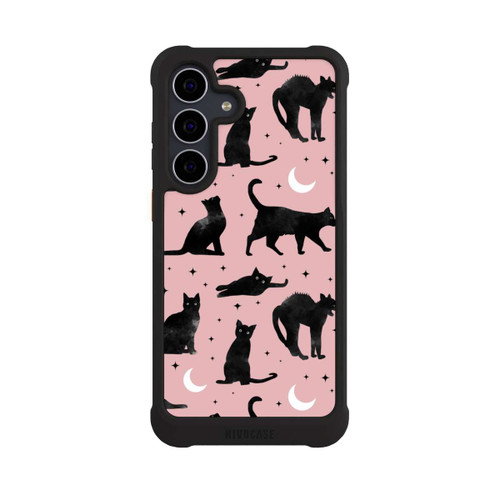 Samsung Galaxy S25 FE NIVOmax Katzen und Mond auf Rosa