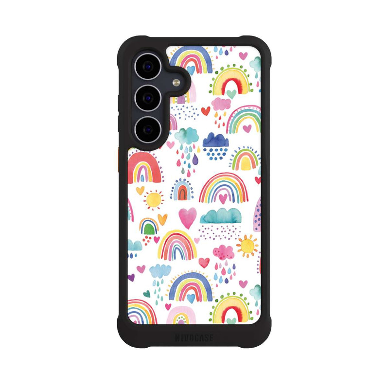 Galaxy S25 FE NIVOmax Lovely Rainbows Multi Red