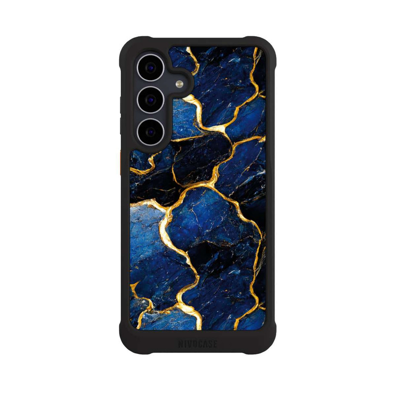 Galaxy S25 FE NIVOmax Blue Marble Gold Print Layers