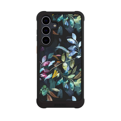 Samsung Galaxy S25 FE NIVOmax Mystische Aquarellblätter schwarz