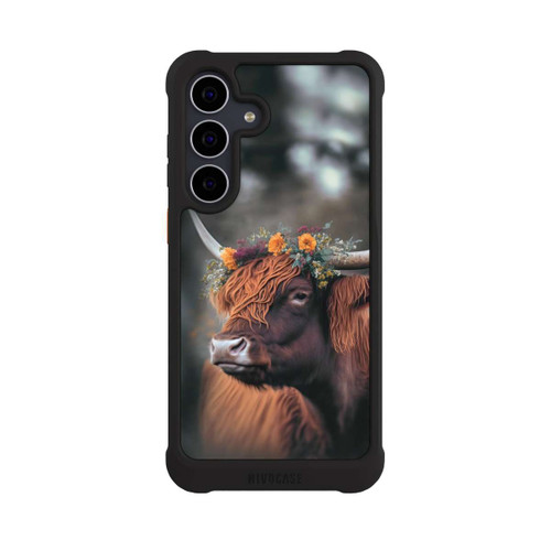 Samsung Galaxy S25 FE NIVOmax Hochland Rind mit Blumen mit KI