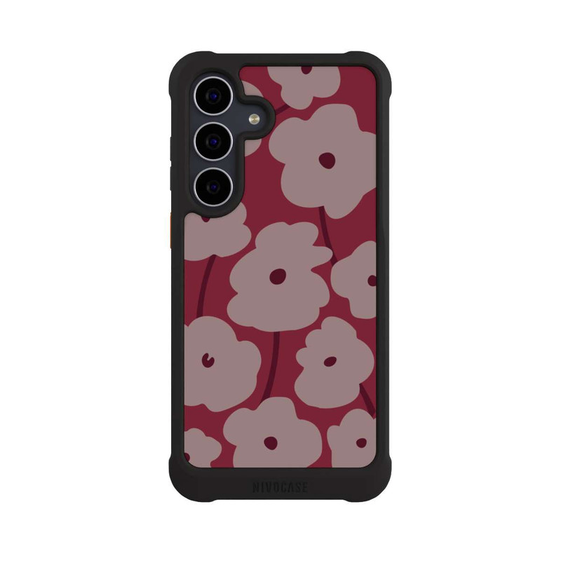 Galaxy S25 FE NIVOmax Minimalistic Flowers Bordeaux