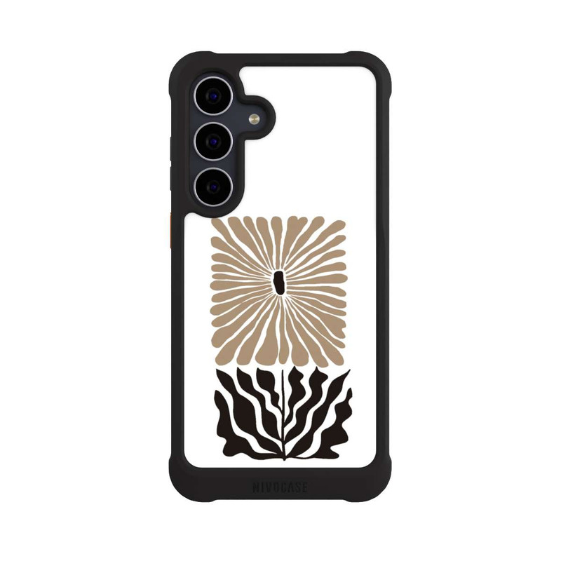 Galaxy S25 FE NIVOmax Eckige Blume Dunkelbraun